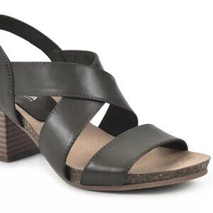 10M Sonoma Women’s Sagebrush Wedge Slingback Stacked High Heel Sandals Olive NWT